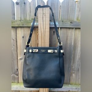 Iacucci Made in Italy Black Pebbled Genuine LeatherTote Bag